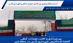 بهره‌برداری و کاشت تولیدات گیاهی گلخانه تازه‌تأسیس شهرداری قدس در سطح شهر