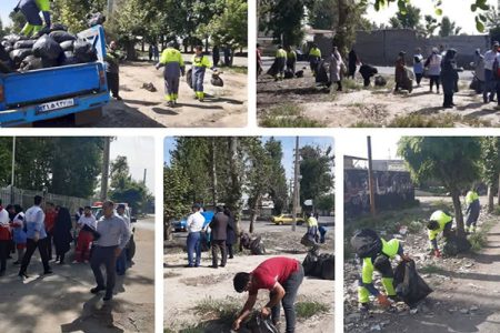 پاکسازی خیابان باران به همت خدمات شهری ملارد