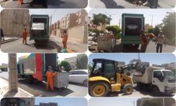 استمرار شستشوی مکانیزه باکس های زباله و جمع آوری نخاله های ساختمانی در پرند