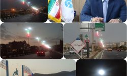 تعویض و نصب سر چراغی های کم مصرف بلوار انقلاب اسلامی شهر پرند