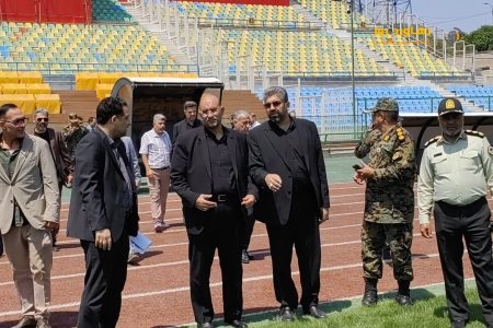 بازدید میدانی معاون امنیتی استانداری تهران و مسئولان شهرستان قدس از ورزشگاه شهدای شهر قدس